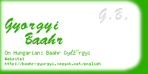 gyorgyi baahr business card